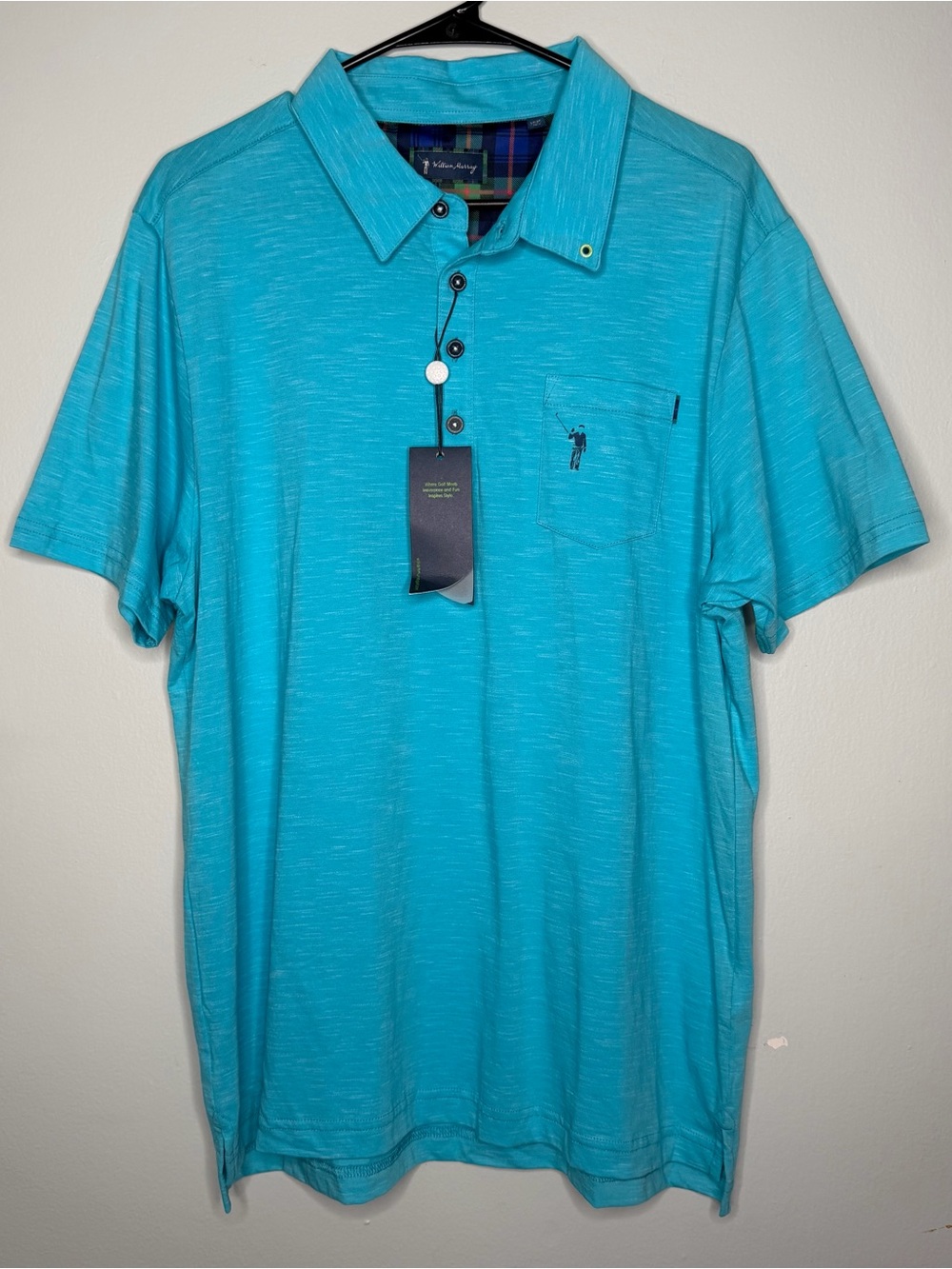 William Murray Men Golf S/S Polo Blue Size Large NWT